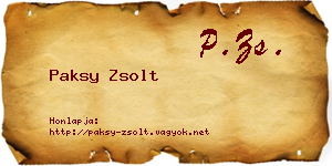 Paksy Zsolt névjegykártya