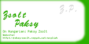 zsolt paksy business card